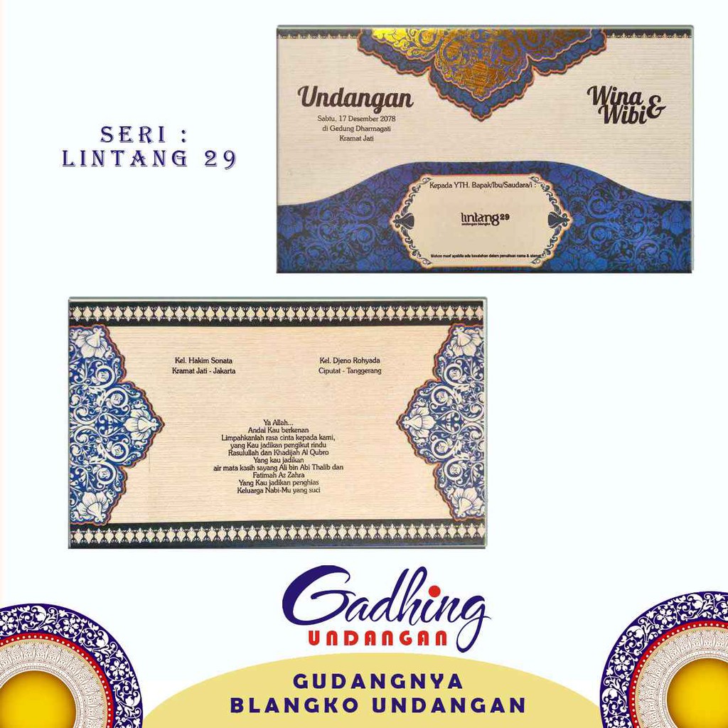 Blangko Undangan Lintang 29 Harga Murah Isi 100 Lembar