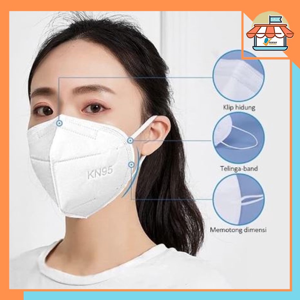 RSB VZ135 Masker KN95 Hitam Box 5 Ply Isi 10 Pcs Masker Mulut Medis Earloop Protective Disposable Mask