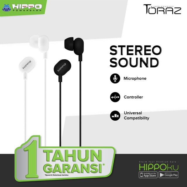 ECER HIPPO Handsfree TORAZ Stereo Sound Handset Wiredheadset HIPPO Toraz Satuan / eceran