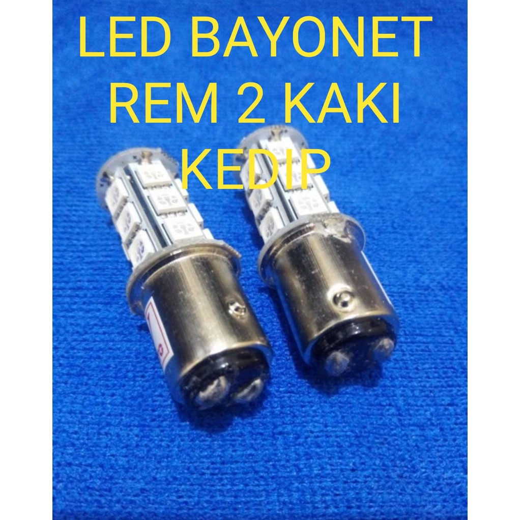 TERLARIS LED LAMPU REM MOBIL MOTOR KEDIP 18 LED BAYONET 2 KAKI