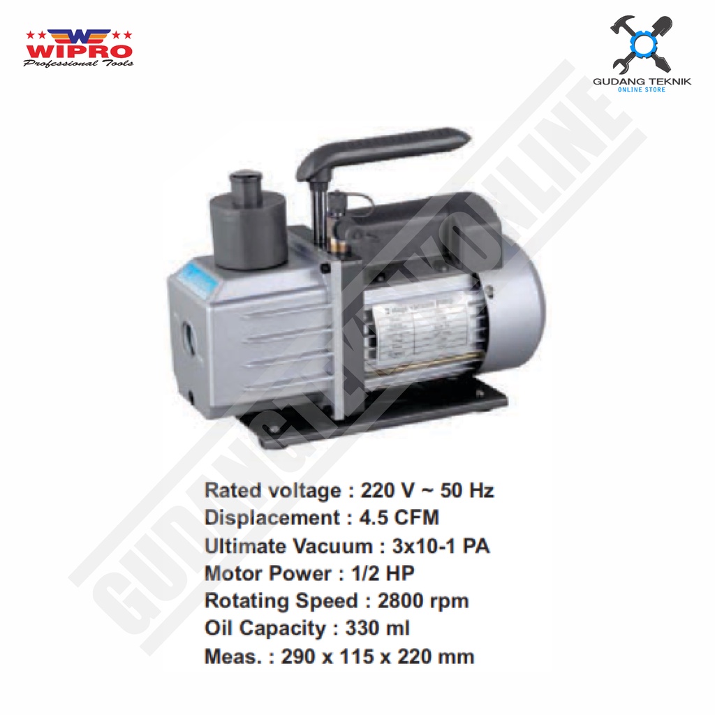 Mesin Vacuum Pump WIPRO VP22 / Pompa Fakum Vacum Vakum 1/2 HP WIPRO VP-22 VP 22