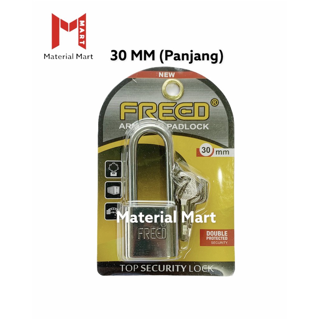 Gembok Rumah 30MM Panjang | Gembok Pintu 30 MM Nekel Satin | Padlock | Material Mart