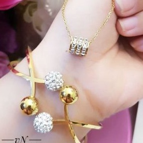 Titanium Set Kalung dan Gelang Wanita G9521