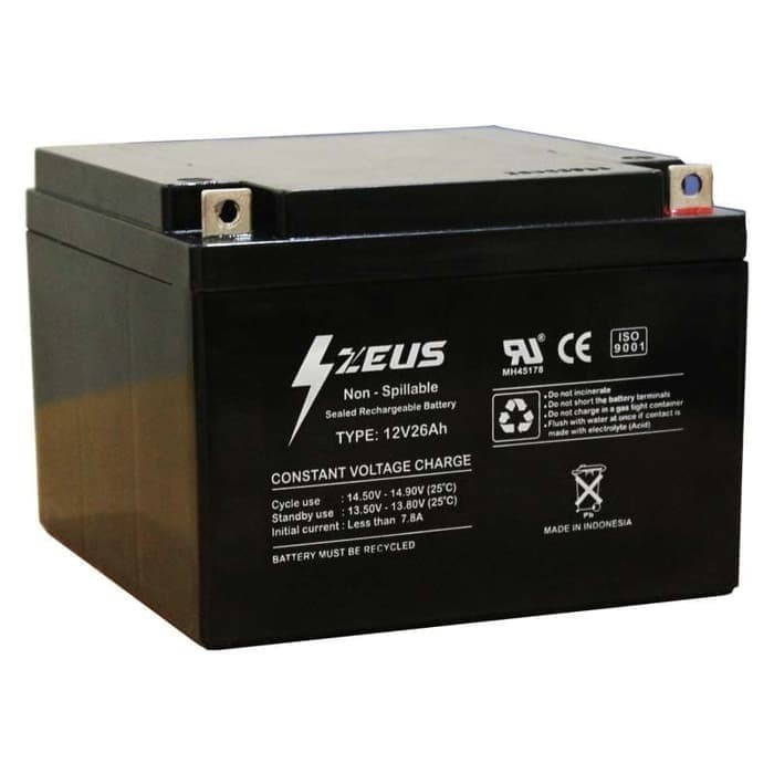 Jual Aki Kering VRLA 12v 26ah Zeus untuk Peralatan Medis dan
