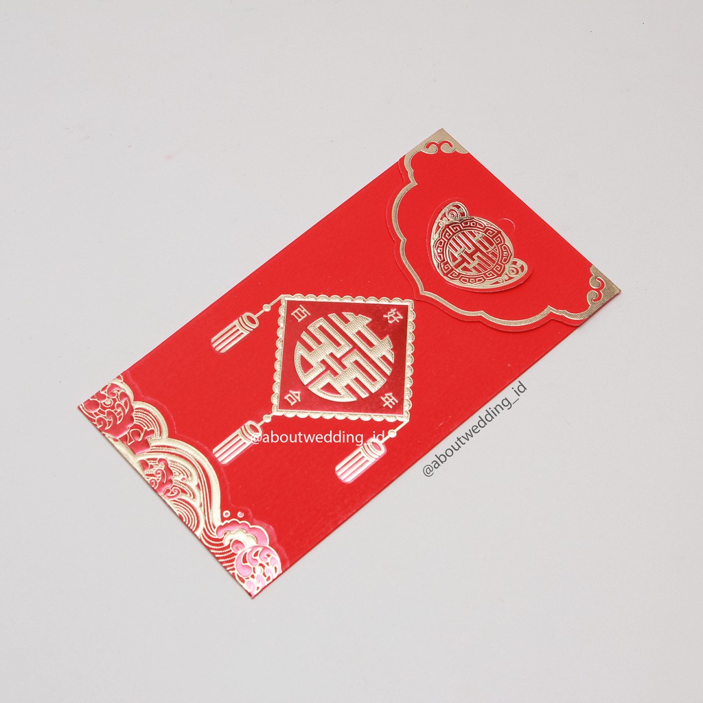 

Angpao Gantung tutup depan isi 6 Double Happiness Suangsi Sangjid Sangjit