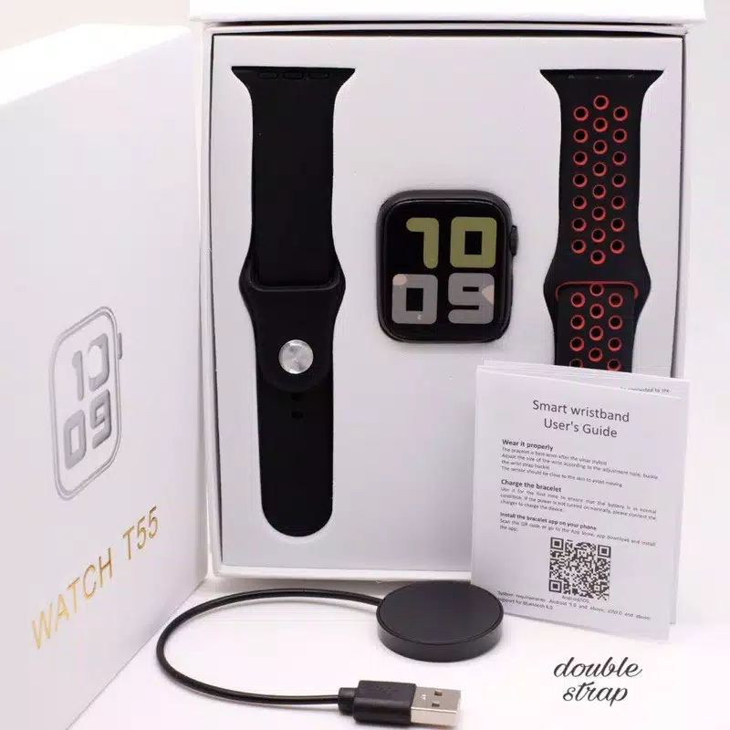 (Grosir)Jam Tangan Wanita/Pria SMART T55 Double Strap Bisa Telfon Dengan Walpaper Murah