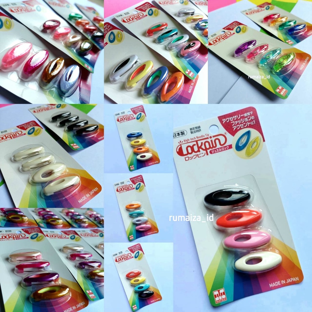 (1 Set 4 pcs) Peniti Lockpin Original / Peniti Pijen Pigeon /Peniti Pigeon Lockpin Japan anti karat 