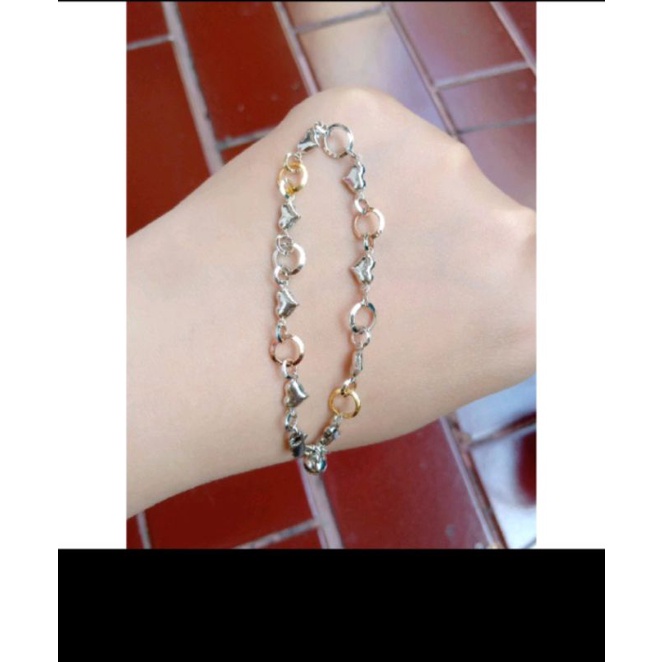 gelang tangan rante helow love 2bel /gelang silver asli 925/gelang fashion