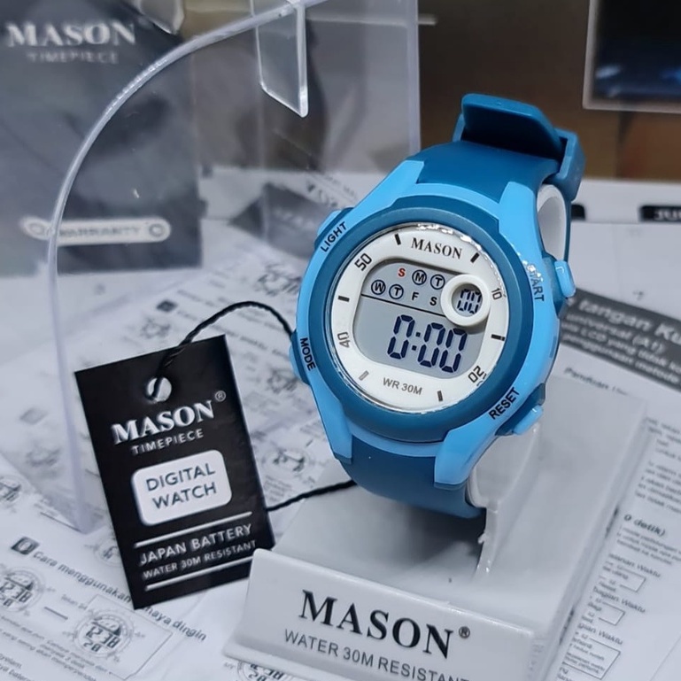 JAM TANGAN WANITA MASON DIGITAL H40 TALI RUBBER TANGGAL AKTIF DM 3.7CM FREE BOX  || JAM TANGAN FASHION WANITA DIGITAL MASON