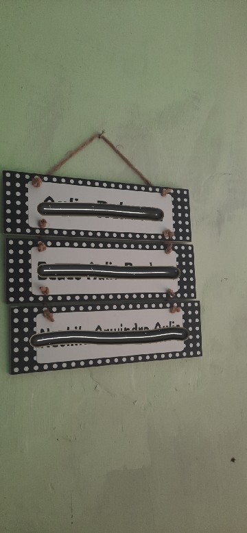 Hiasan Dinding - Papan Mdf 3 Susun Polkadot Black