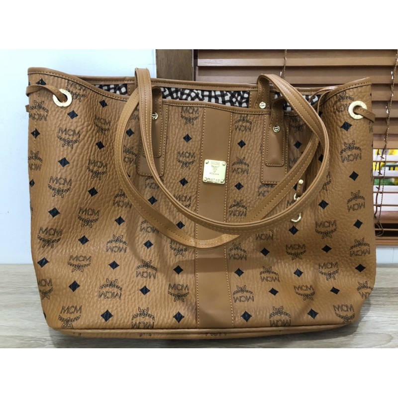 MCM Liz Anya Tote Original FO Factory Outlet Cognac