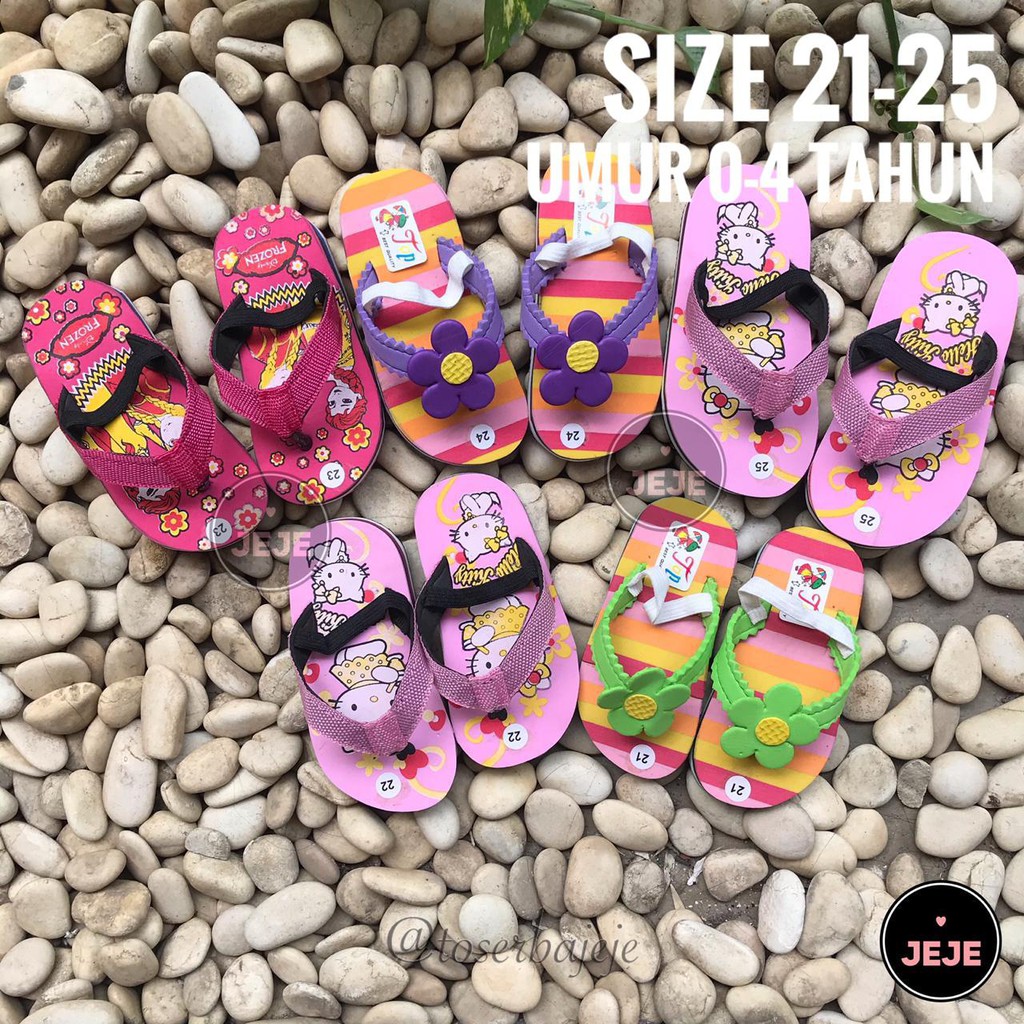 Sandal Anak Perempuan Balita Bayi Prewalker Cewek | Hello Kitty Frozen Bunga Warna Warni Karakter