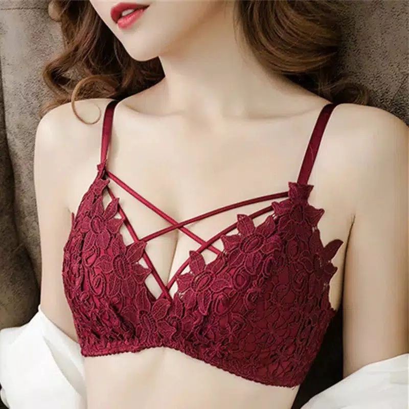 Fashion BH hot bra BH Bahan Lace Tipis Sexy untuk Wanita bra one-piece push-up sexy renda BH