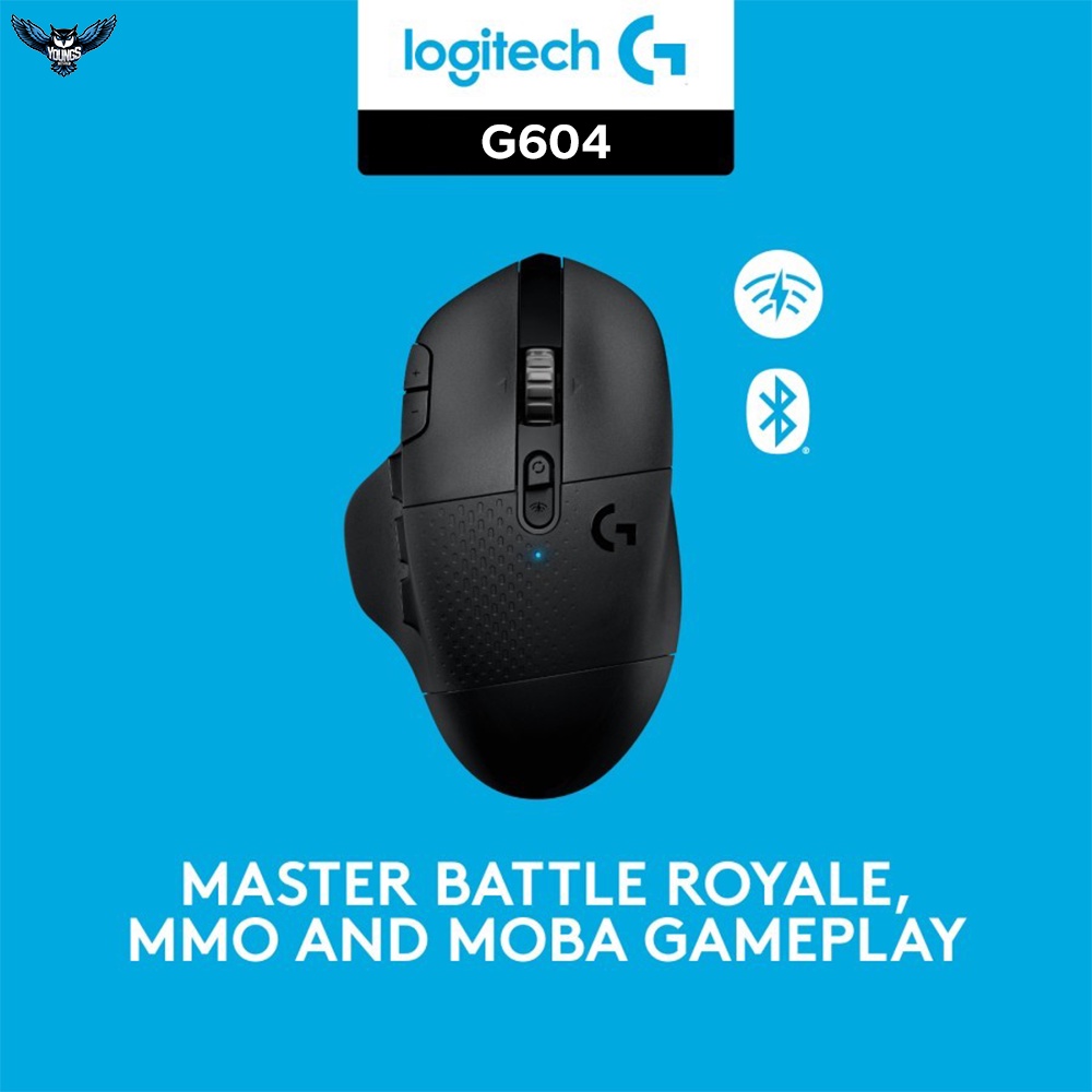 Logitech G604 Lightspeed Mouse Gaming Wireless Bluetooth HERO 25K DPI