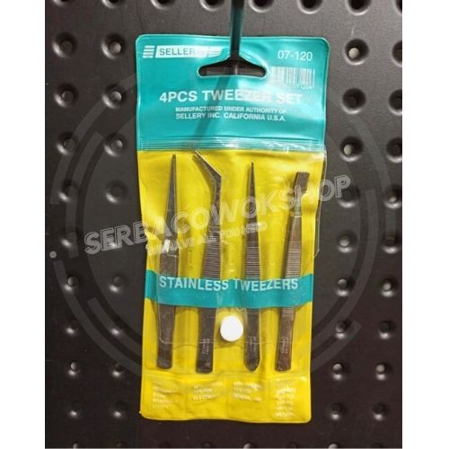 Sellery PInset 4 Pcs Tweezer Set 07-120 Termurah Berkualitas