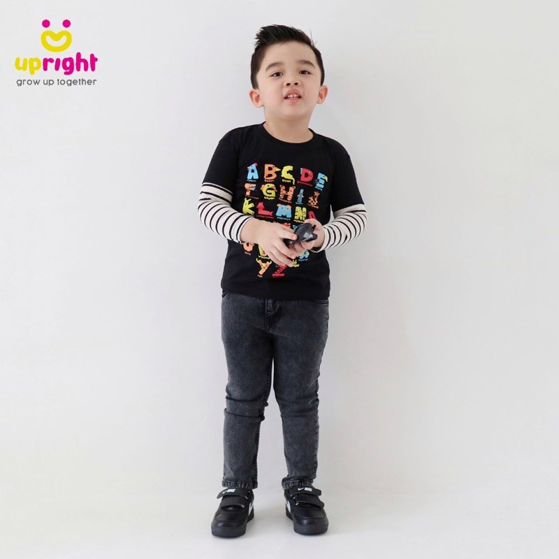 kaos upright for boy kaos raglan  anak usia 1-11 tahun longsleeve mix boy series