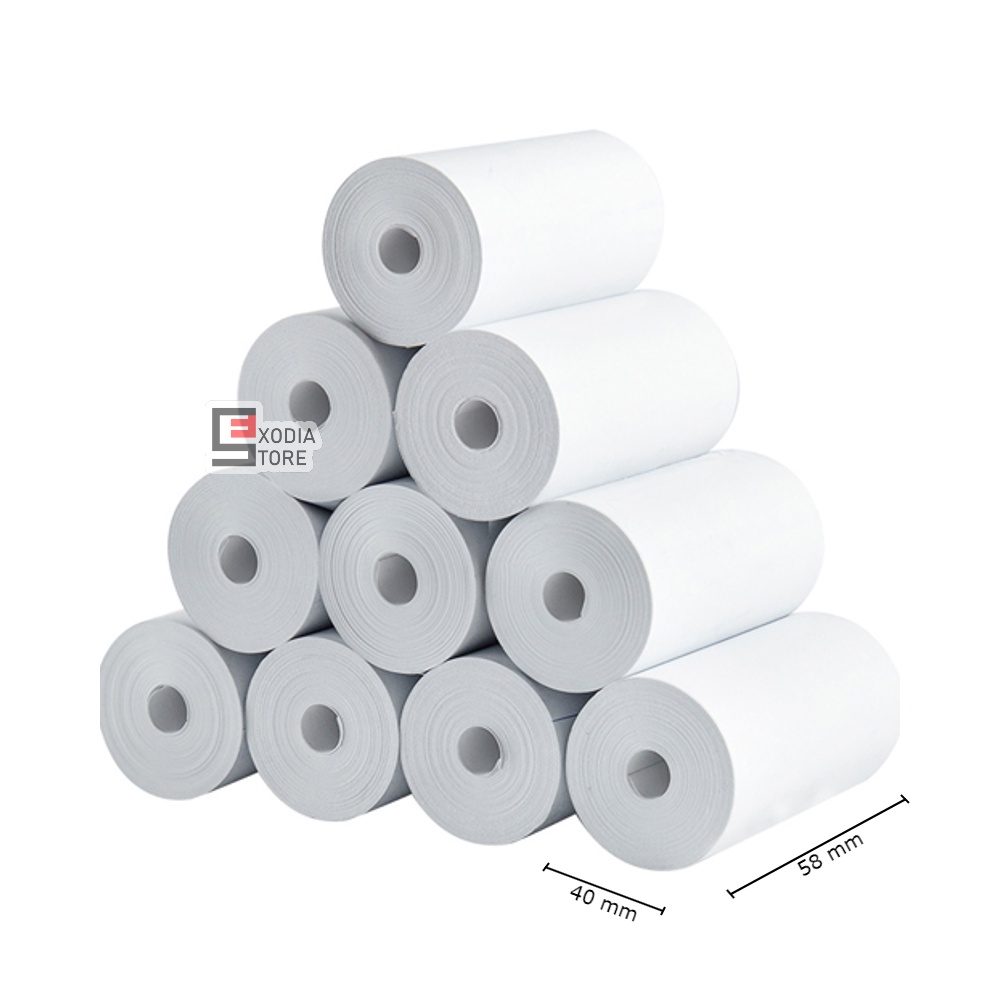 

Kertas Thermal 58mm ukuran 58x40mm isi 10 Roll / Receipt Struk Thermal Paper 58 mm size 58x40 mm 10 Roll