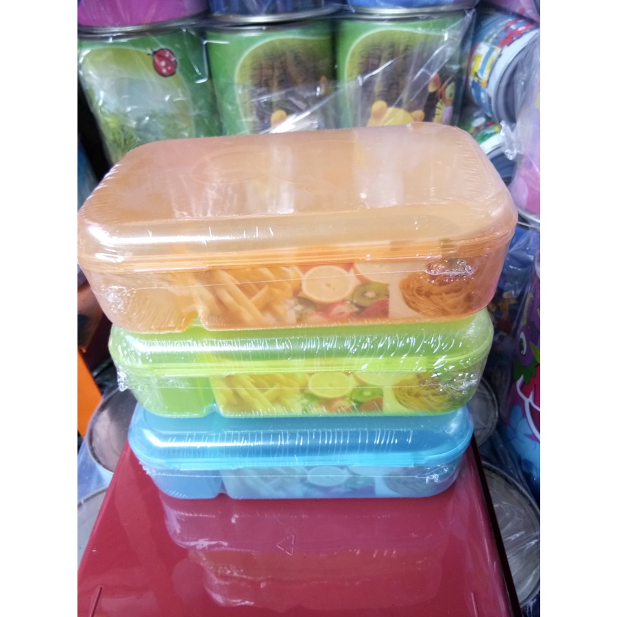 Lunch Box Lemony Sekat 2 Kotak Makan Bekal Plastik