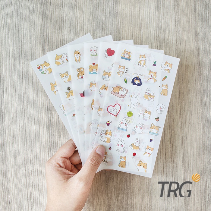 

TRG - Puppy And Rabbit Diary Deco Stickers - Stiker Lucu TRG