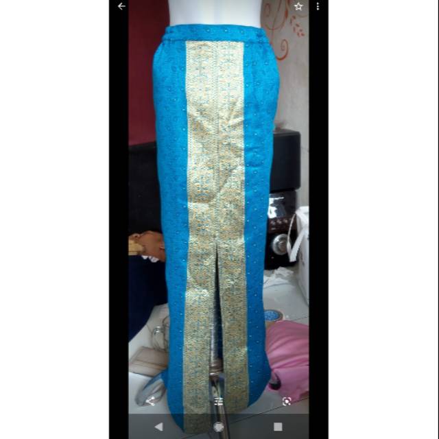 Rok belah tengah unt bawahan kebaya (ready biru)