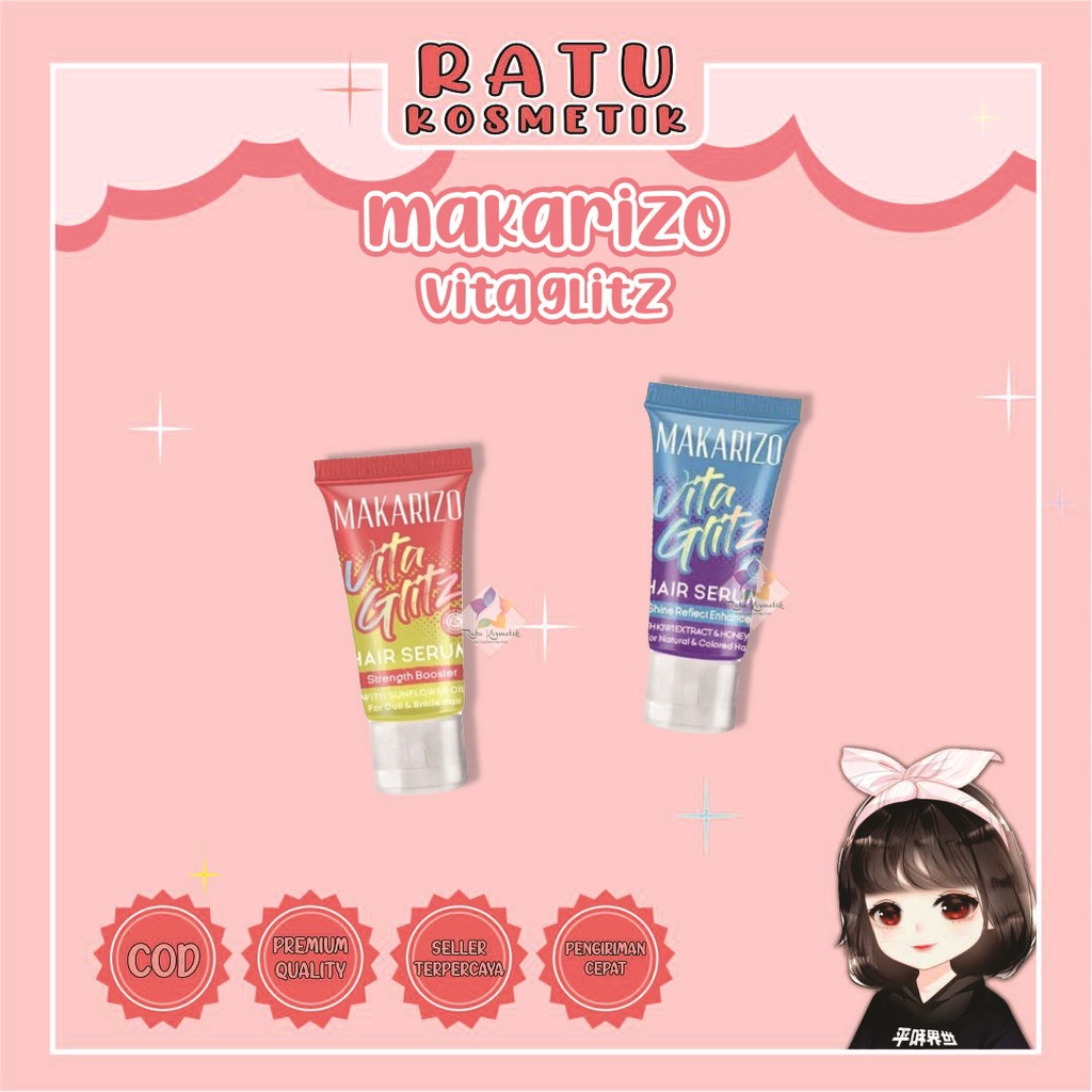 ❤ RATU ❤  Makarizo Vitaglitz Hair Serum Strength Booster 8mL BPOM✔️