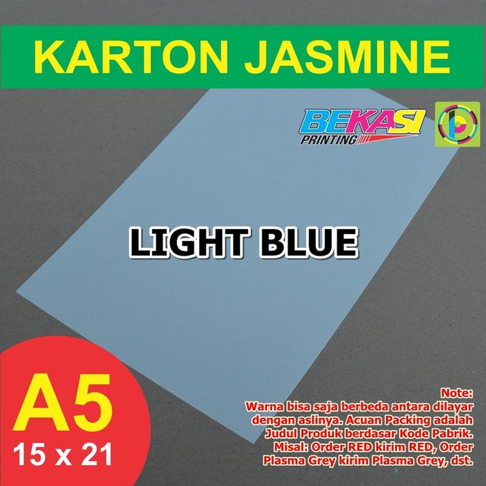 

Dijual Kertas Karton Jasmine A5 - LIGHT BLUE Limited