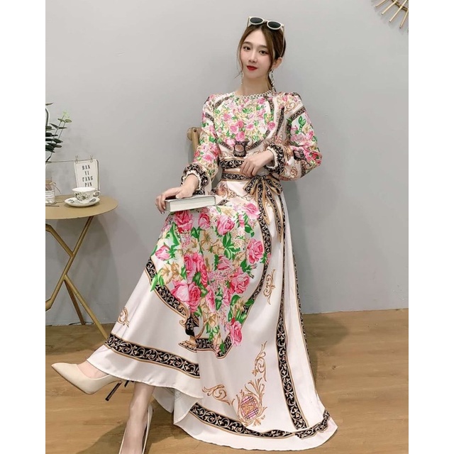 SALE!!! RESTOCK!!! DRESS GAMIS ESTILO SERIES 02 IMPORT BKK-bunga pink