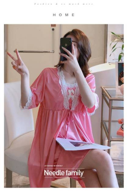 Daster kimono renda bahan sifon impor