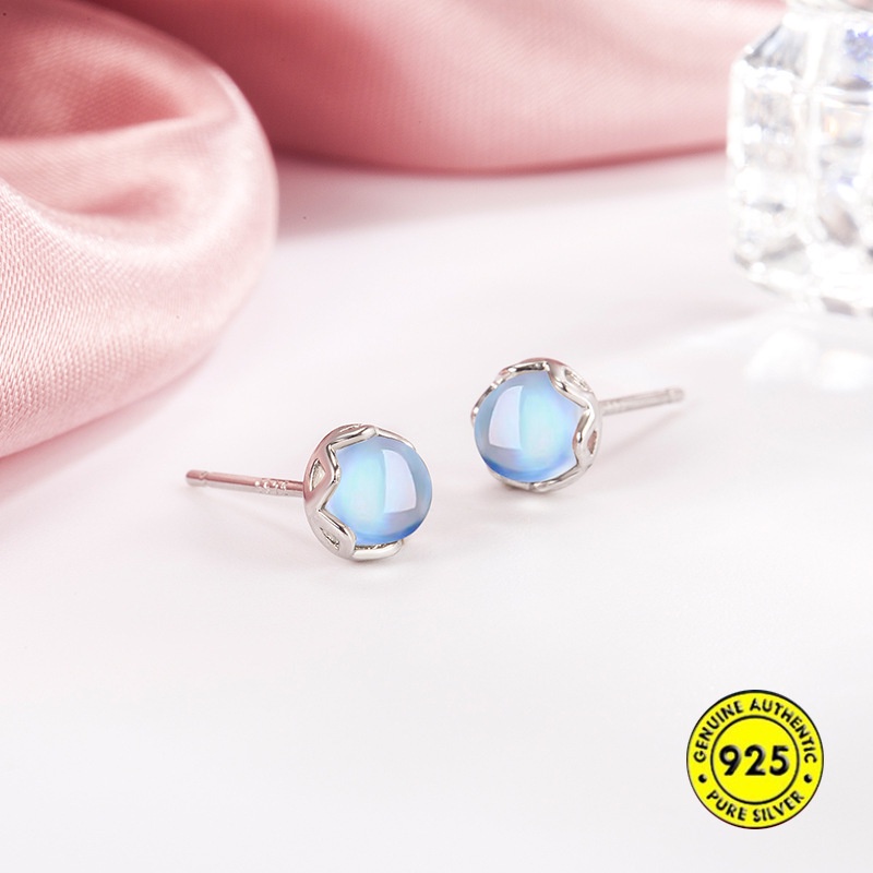 Anting Stud Desain Batu Bulan Untuk Wanita