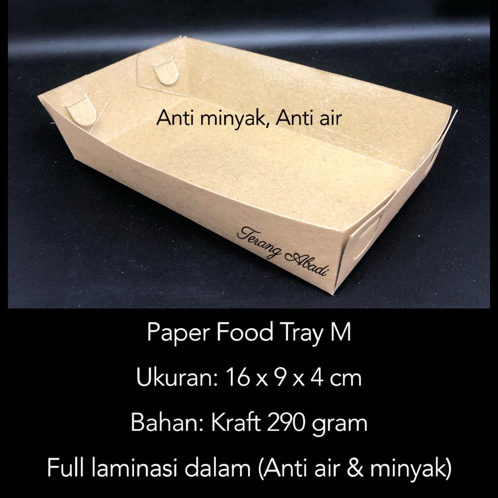 Paper Food Tray M 16x9x4 cm / Tray L 18x10.5x5 cm/ Wadah Nampan Makanan/ Kertas Piring/ Nampan Kertas / Alas Tempat Makan Kentang Sosis Burger