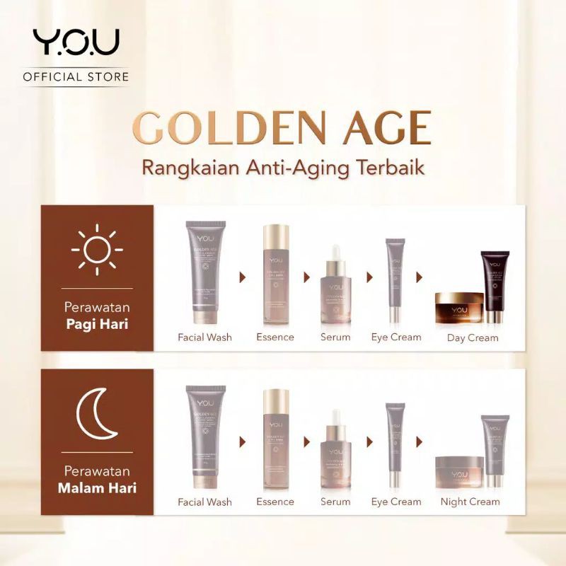 Kosmetik You Golden Age Krim Wajah Siang Hari / Illuminating Day Cream 18g SPF 30 PA+++