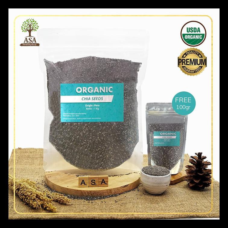

READY STOK! ORGANIC CHIA SEED PERU 1KG FREE 100GRAM PALING MURAH