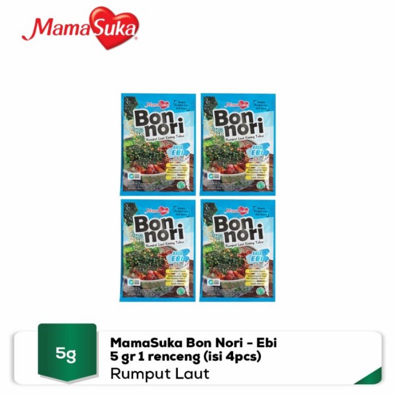 Bon Nori Bumbu Tabur Rumput Laut 5gr  BonNori Mamasuka Sachet 5 gr