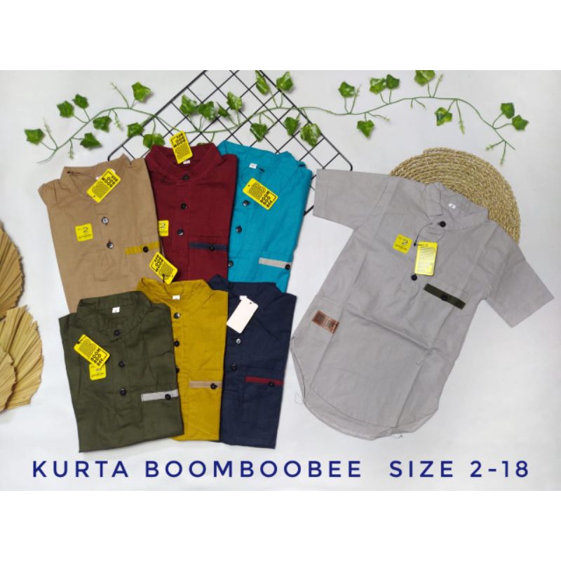 Baju koko kemeja kurta turki anak laki laki cowok boomboobee 2-15th