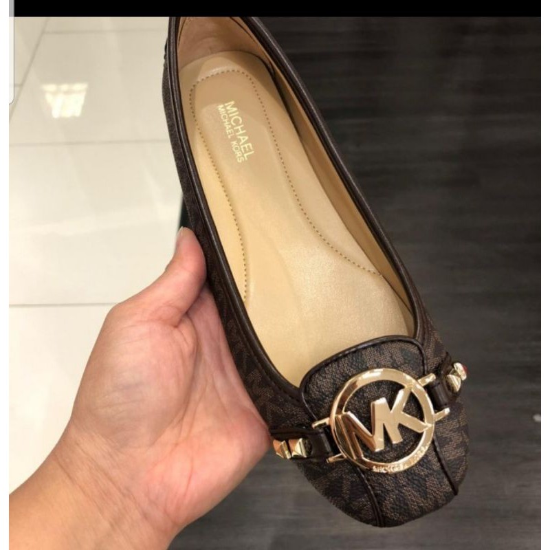 Authentic Sepatu michael kors fulton moc sign brown stud asli