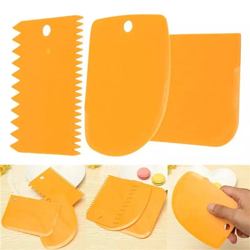 Scrapper Spatula Kue Tart/Pemotong Adonan Roti 3 in 1