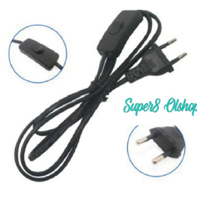 Kabel buntung Saklar On Off 1.8m full cabel power ac sambungan/saklar on off⭐ Super8⭐