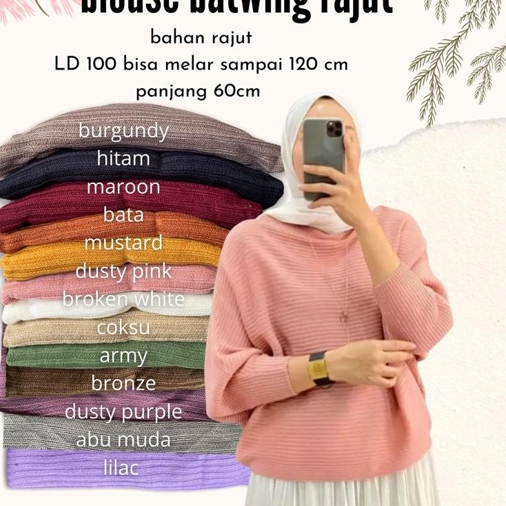 Serbuuuu.. BLOUSE BAJU RAJUT BATWING / ATASAN WANITA MODEL KELELAWAR / OUTER / BLOUSE BATWING RAJUT