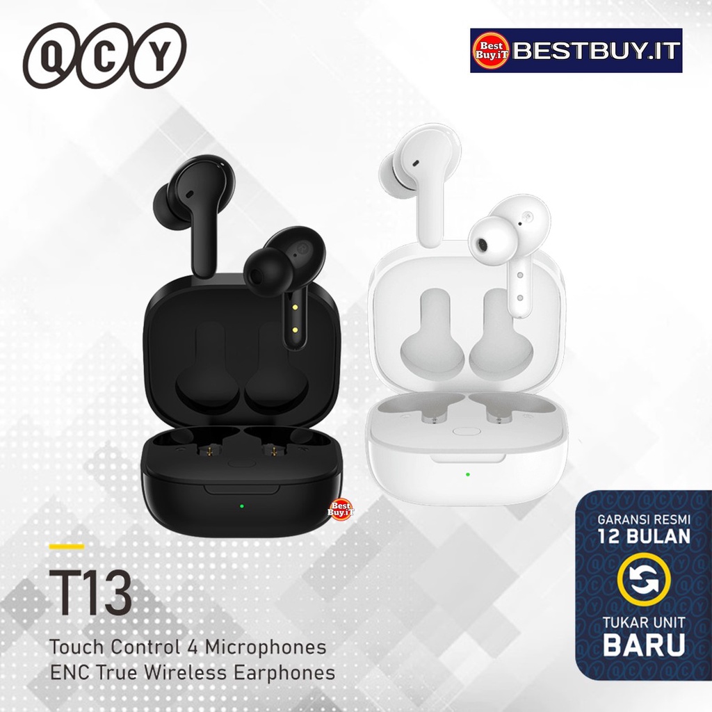 QCY T13 TWS Wireless Earphone Black White T13