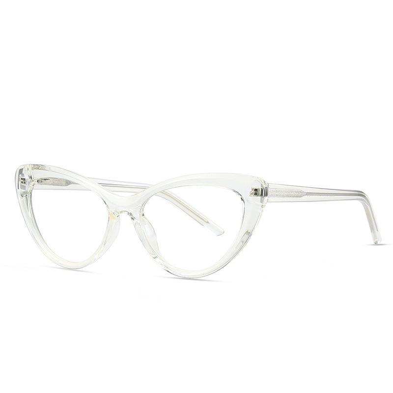 (YUZHU) COD New Fashion Spring TR90 Cat Eye Black Frame Kacamata Anti Biru Untuk Wanita