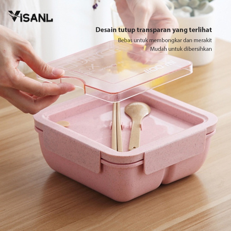 Kotak Makan Transparant Bento Box 1100ml / Tempat Makan Lunch Box BPA FREE VS-59