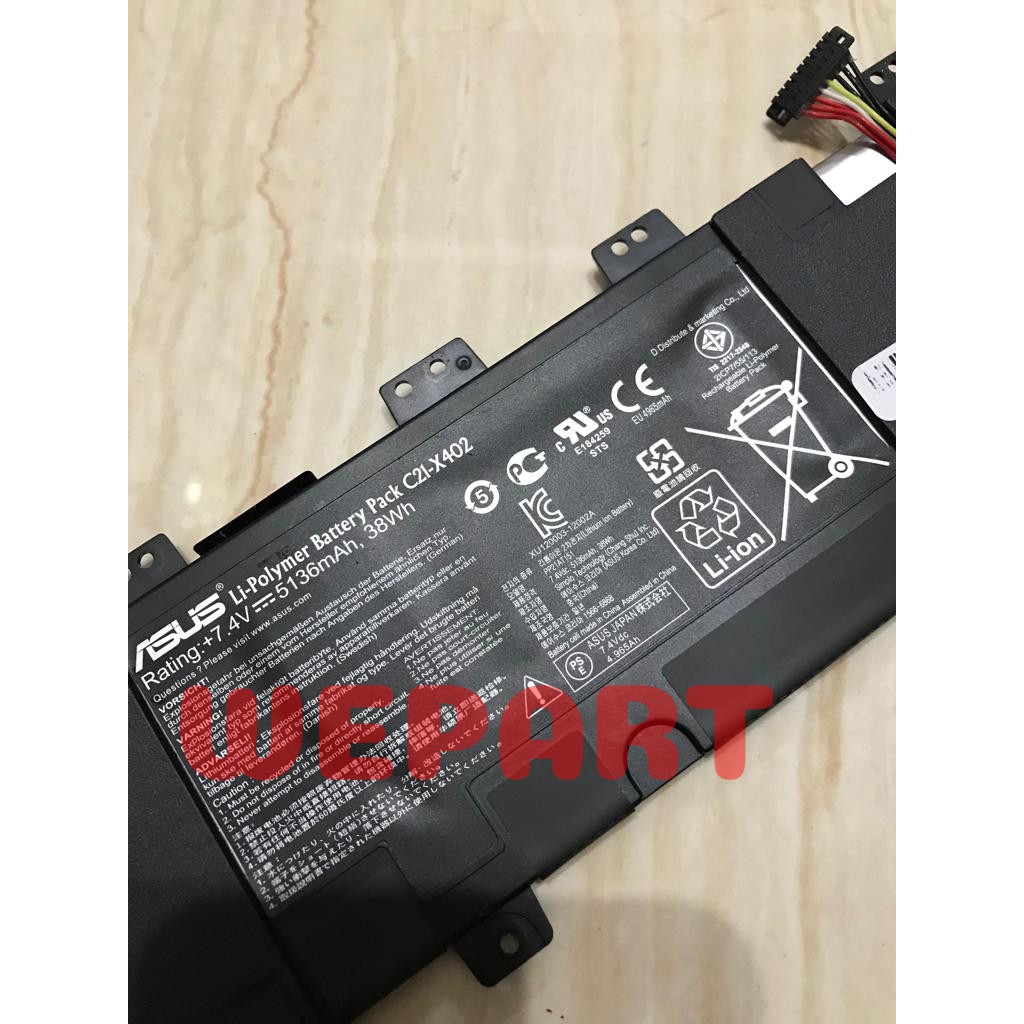 Baterai Original Asus Vivobook S300 S300c S300ca X402 X402c S400 S400C S400CA C21-X402 C31-X402