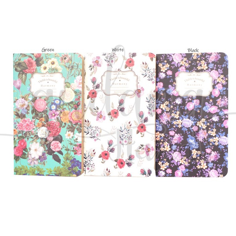 Notebook Vintage Flower Bunga Rose Kertas Coklat Unik Notes Buku GH 308013