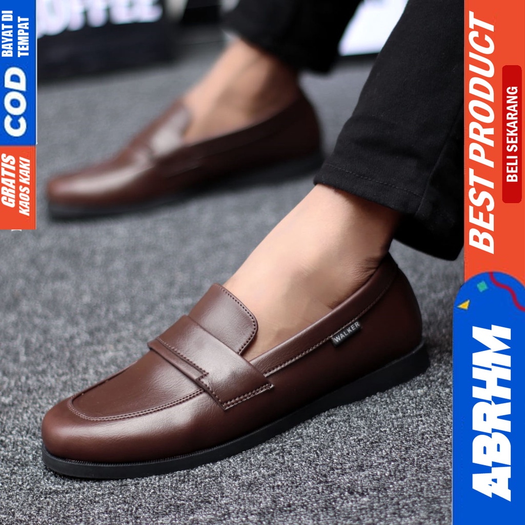 Abrhm Bruno - Sepatu Formal Casual Pria Pantofel Kerja Hitam