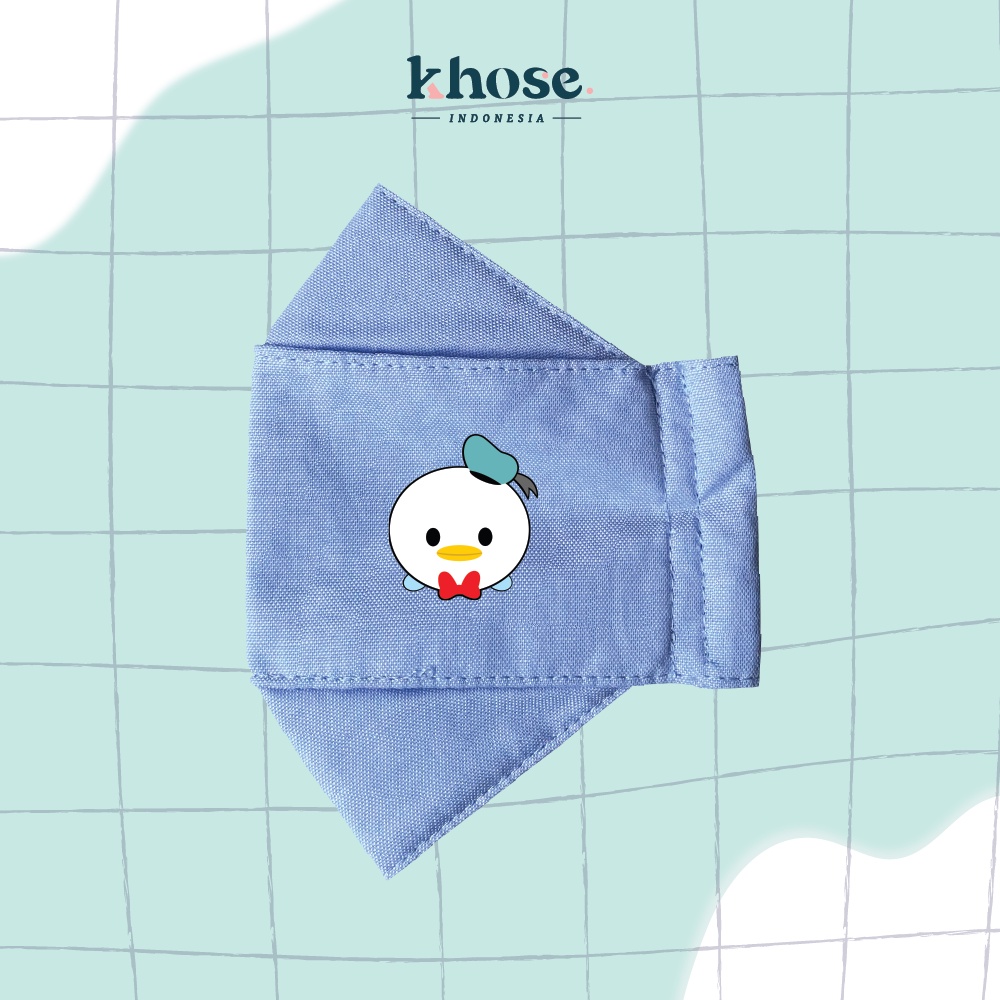 KHOSE Masker Kain 3D 3Ply DEWASA Water Resistant TSUM TSUM V2 / Masker Lucu / Masker Murah