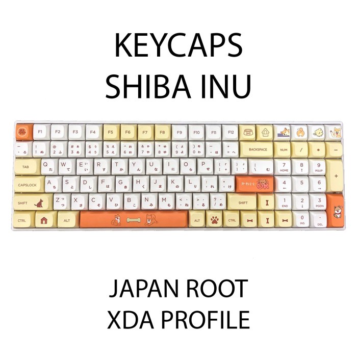 KEYCAPS SHIBA INU XDA PROFILE JAPAN ROOT SUBLIM MECHANICAL KEYBOARD - JAPAN