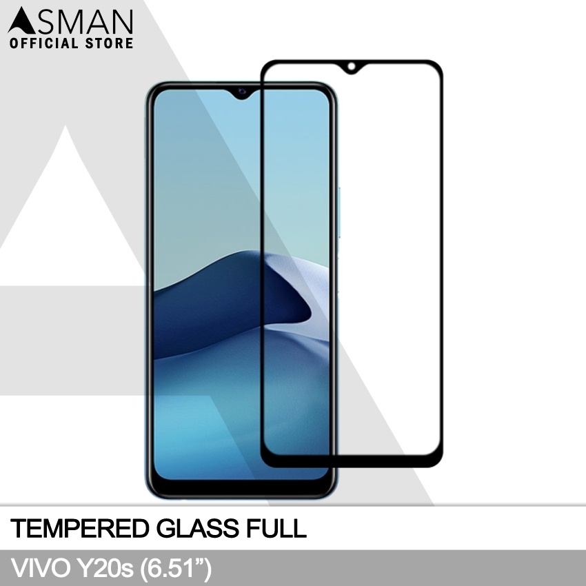 Tempered Glass Full VIVO Y20s (6.51&quot;) | Anti Gores Kaca - Hitam