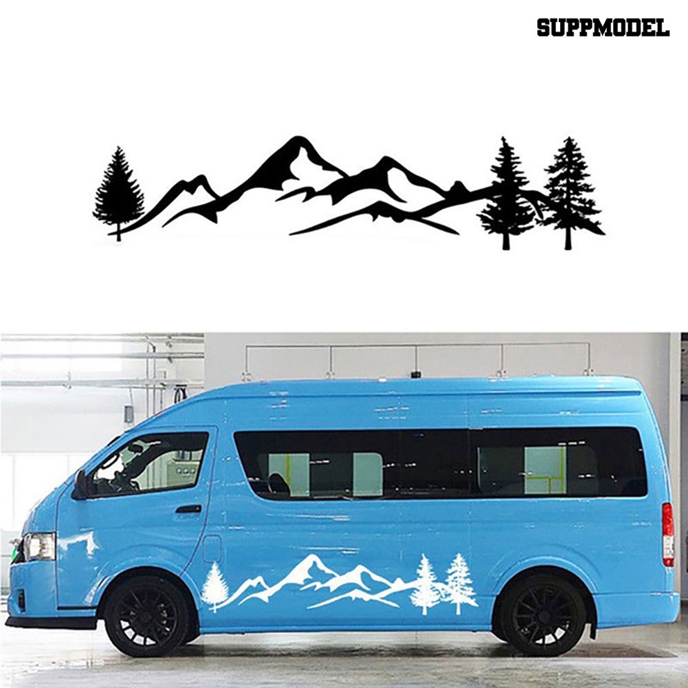 Stiker Reflektif Motif Gunung / Pohon Untuk Dekorasi Mobil SUV / RV / Camper