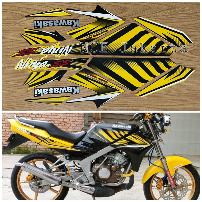 STIKER STRIPING MOTOR NINJA SS 2014 KUNING HITAM