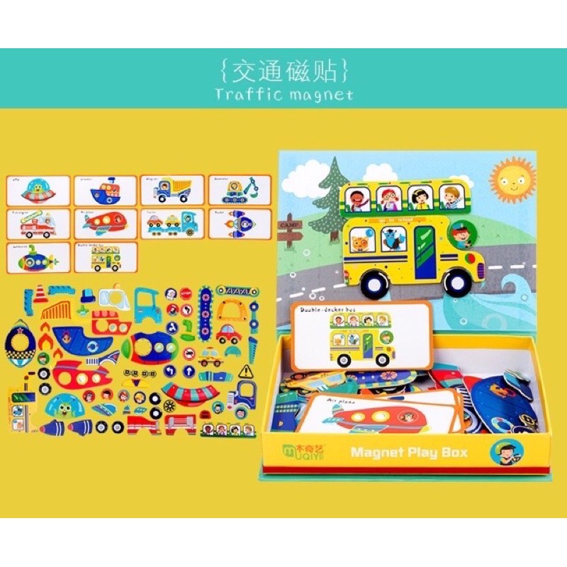 Magnetic play box - carry on magnet box toy - mainan edukasi anak - hadiah anak cewek cowok